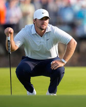 NORTH BERWICK, SCOTLAND - JULY 10: Chris Gotterup lines up a putt on the eighteenth green during Round 2 of the Genesis Scottish Open at the Renaissance Club, North Berwick on July 10, 2026 in North Berwick, Scotland Genesis Scottish Open Round 2