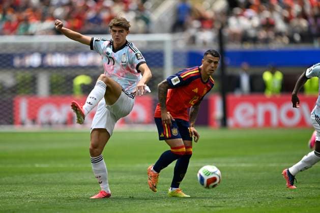 Spain vs Belgium - FIFA World Cup, WM, Weltmeisterschaft, Fussball 2026 LOS ANGELES, UNITED STATES OF AMERICA - JULY 10 : De Cuyper Maxim defender of Belgium pictured during the FIFA World Cup 2026 round of 8 match between Spain and Belgium at the SoFi stadium on July 10, 2026 in Los Angeles, United States of America, 10 07 2026 Los Angeles United States of America  Copyright: xNicoxVereeckenx