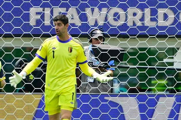Spain vs Belgium - FIFA World Cup, WM, Weltmeisterschaft, Fussball 2026 LOS ANGELES, UNITED STATES OF AMERICA - JULY 10 : Courtois Thibaut goalkeeper of Belgium pictured during the FIFA World Cup 2026 round of 8 match between Spain and Belgium at the SoFi stadium on July 10, 2026 in Los Angeles, United States of America, 10 07 2026 Los Angeles United States of America  Copyright: xJanxDexMeuleneirx
