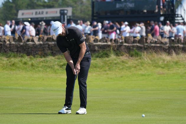 RECORD DATE NOT STATED 10th July 2026; The Renaissance Club, North Berwick, East Lothian, Scotland: Genesis Scottish Open Golf, Day Two; Patrick Cantlay putts for birdie on the 5th hole at The Renaissance Club during the second round of the Genesis Scottish Open and misses AlecxBrown