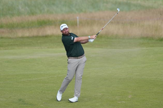 RECORD DATE NOT STATED 10th July 2026; The Renaissance Club, North Berwick, East Lothian, Scotland: Genesis Scottish Open Golf, Day Two; Shane Lowry holds his follow-through after an approach shot into the green at the 8th hole during the second round of the Genesis Scottish Open AlecxBrown