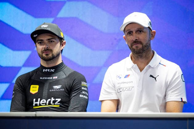 FIA WEC - 6 HOURS OF SAO PAULO 2026 STEVENS Will (gbr), Cadillac Hertz Team Jota, Cadillac V-Series.R 12, Hypercar, RAST RenÃ (ger), BMW M Team WRT, BMW M Hybrid V8 20, Hypercar, portrait, pre-event press conference, PK, Pressekonferenz during the 6 Hours of Sao Paulo 2026, 4th round of the 2026 FIA World Endurance Championship, from July 10 to 12, 2026 on the Interlagos Circuit in Sao Paulo, Brazil - Sao PauloBrazil  Copyright: xJULIENxDELFOSSEx