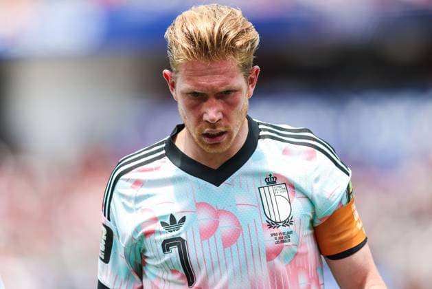Belgium s Kevin De Bruyne pictured during a soccer game between Spain and Belgian national team, Nationalteam Red Devils, on Friday 10 July 2026 in Los Angeles, USA, in the 1 4 finals of the FIFA World Cup, WM, Weltmeisterschaft, Fussball 2026. BRUNOxFAHY  x180903699x