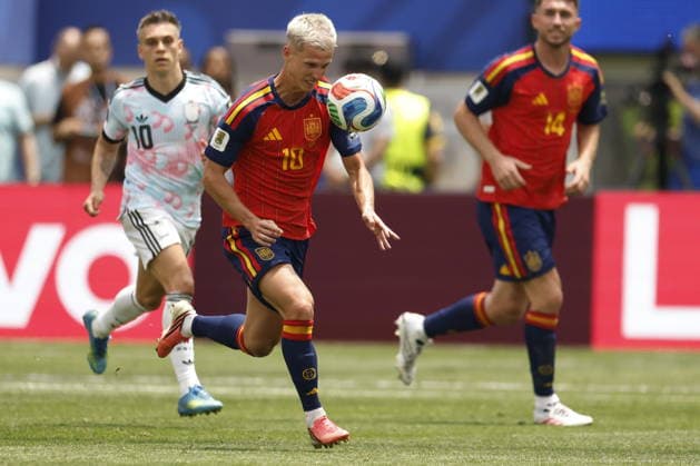 FIFA World Cup, WM, Weltmeisterschaft, Fussball 2026 quarterfinals - Spain vs Belgium Dani Olmo of Spain in action during the FIFA World Cup 2026 quarterfinals match Spain against Belgium, in Los Angeles, USA, 10 July 2026. INGLEWOOD United States  Copyright: xCHRISTOPHERxTORRESx