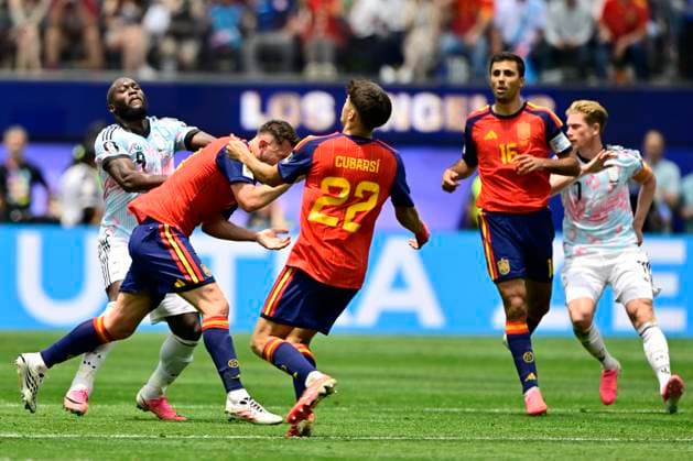 Spain vs Belgium - FIFA World Cup, WM, Weltmeisterschaft, Fussball 2026 LOS ANGELES, UNITED STATES OF AMERICA - JULY 10 : Lukaku Romelu forward of Belgium pictured during the FIFA World Cup 2026 round of 8 match between Spain and Belgium at the SoFi stadium on July 10, 2026 in Los Angeles, United States of America, 10 07 2026 Los Angeles United States of America  Copyright: xJanxDexMeuleneirx