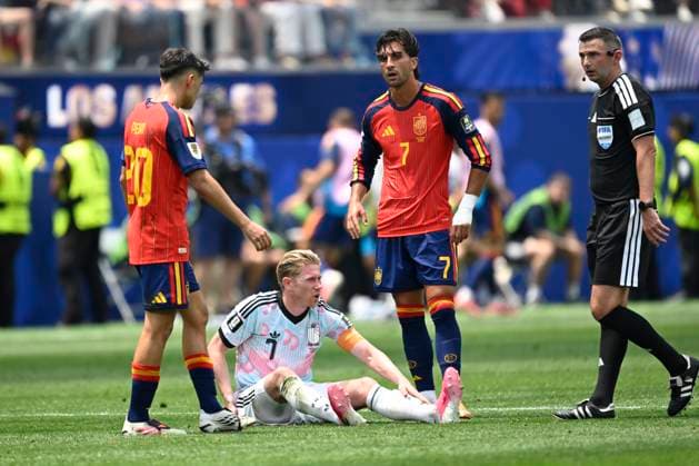 Spain vs Belgium - FIFA World Cup, WM, Weltmeisterschaft, Fussball 2026 LOS ANGELES, UNITED STATES OF AMERICA - JULY 10 : De Bruyne Kevin forward of Belgium pictured during the FIFA World Cup 2026 round of 8 match between Spain and Belgium at the SoFi stadium on July 10, 2026 in Los Angeles, United States of America, 10 07 2026 Los Angeles United States of America  Copyright: xNicoxVereeckenx