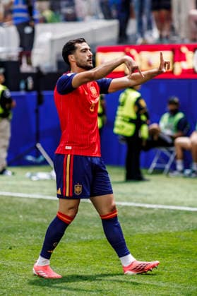 Spain vs Belgium - FIFA World Cup, WM, Weltmeisterschaft, Fussball 2026 - 10 07 2026 Mikel Merino of Spain celebrates his goal during the FIFA World Cup 2026 quarter finals match between Spain and Belgium at Los Angeles Stadium on July 10, 2026 in Inglewood, California, Estados Unidos Inglewood Estados Unidos Copyright: xPGSxPhotoxAgencyx