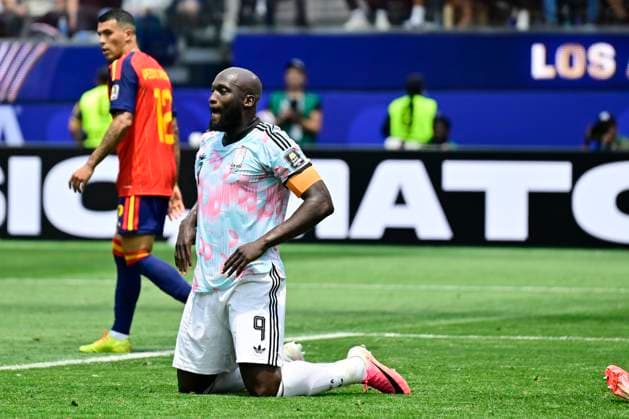 Spain vs Belgium - FIFA World Cup, WM, Weltmeisterschaft, Fussball 2026 LOS ANGELES, UNITED STATES OF AMERICA - JULY 10 : Lukaku Romelu forward of Belgium pictured during the FIFA World Cup 2026 round of 8 match between Spain and Belgium at the SoFi stadium on July 10, 2026 in Los Angeles, United States of America, 10 07 2026 Los Angeles United States of America  Copyright: xJanxDexMeuleneirx