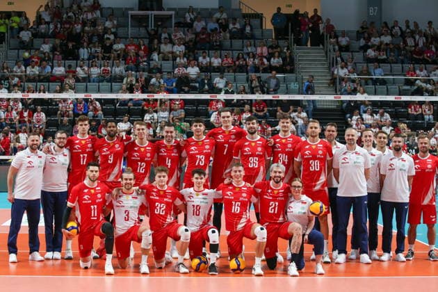 OLSZTYN 10.07.2026 TOWARZYSKI MECZ SIATKARZY: POLSKA - NIEMCY --- MENS VOLLEYBALL FRIENDLY MATCH IN OLSZTYN: POLAND - GERMANY REPREZENTACJA POLSKI TEAM POLAND FOT. ANNA KLEPACZKO FOTOPYK NEWSPIX.PL --- newspix.pl POLAND OUT! 