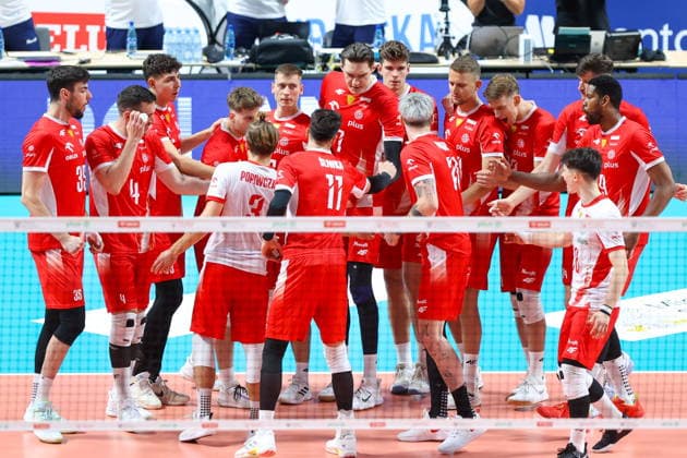 OLSZTYN 10.07.2026 TOWARZYSKI MECZ SIATKARZY: POLSKA - NIEMCY --- MENS VOLLEYBALL FRIENDLY MATCH IN OLSZTYN: POLAND - GERMANY REPREZENTACJA POLSKI TEAM POLAND FOT. ANNA KLEPACZKO FOTOPYK NEWSPIX.PL --- newspix.pl POLAND OUT! 