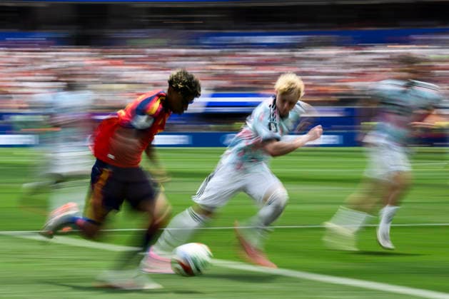 Spain v Belgium - FIFA World Cup, WM, Weltmeisterschaft, Fussball 2026 Lamine Yamal of Spain in action during the FIFA World Cup 2026 quarter final football match between Spain and Belgium. Inglewood United States Copyright: xNicolòxCampox