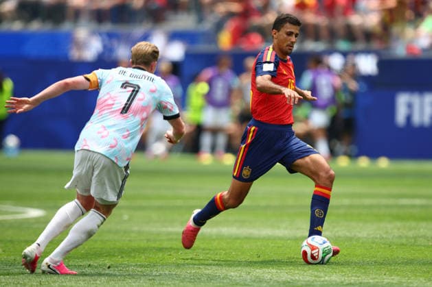 FIFA World Cup, WM, Weltmeisterschaft, Fussball 2026: Spain v Belgium LOS ANGELES, USA - 10th July 2026: Rodri of Spain in action during the FIFA World Cup 2026 quarter-final match between Spain and Belgium at Los Angeles Stadium Los Angeles Los Angeles Stadium United States of America Copyright: xCraigxMercerx xPeakxActionxPhotosx