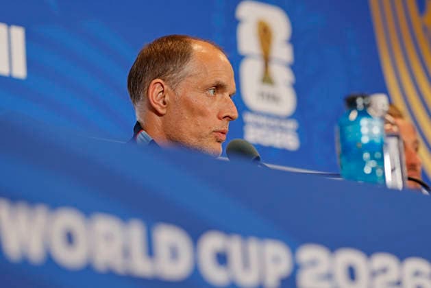 July 10, 2026, Miami, Florida, United States: Thomas Tuchel, head coach of the England speaks during the press conference, PK, Pressekonferenz of England one day ahead of the FIFA World Cup, WM, Weltmeisterschaft, Fussball 2026 quarterfinals match between Norway and England, at Miami Stadium (Hard Rock Stadium) in Miami, Florida, United States on July 10, 2026. Photo: DiaEsportivo Miami United States - ZUMAh208 20260710_zsp_h208_066 Copyright: xHeulerxAndreyx