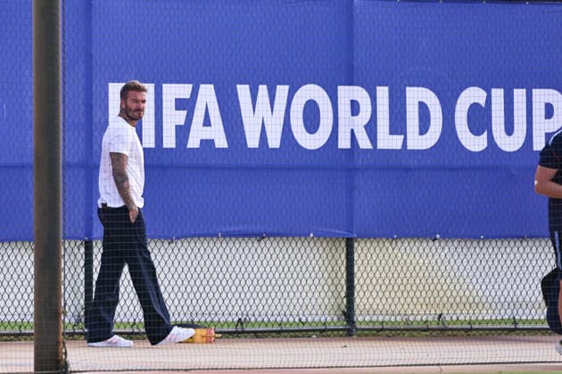 July 10, 2026, Fort Lauderdale, Florida, USA: England former professional footballer and the president and co-owner of Inter Miami CF, Sir David Beckham, attends an England soccer team training session prior to a World Cup 26 Quarter-Final match between England and Norway. Soccer 2026: World Cup 26 - England Training.  - ZUMAa257 20260710_zsp_a257_038 Copyright: xChrisxArjoonx
