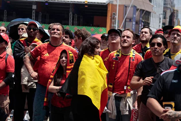 July 10, 2026, Mexico City, Cdmx, Mexico: The Spanish national team, Nationalteam beat Belgium 2oÃ¢1 in a thrilling match the Spaniards scored the winning goal just minutes before the final whistle. Fans from both nationsoÃ¢some Spanish, others BelgianoÃ¢gathered at the Fan Festival to watch the game alongside compatriots. They were joined by Mexicans in costume, including a Merlin the Duck figure, who cheered on the visiting fans as everyone shouted together for the goals, Spain s advancement to the next round, and the unfortunate defeat that ended Belgium s run in the 2026 FIFA World Cup, WM, Weltmeisterschaft, Fussball Mexico City Mexico  - ZUMAp204 20260710_zip_p204_039 Copyright: xJosuexPerezx July 10, 2026, Mexico City, Cdmx, Mexico: The Spanish national team beat Belgium 2oÂ¢Ã¢öÂ¬1 in a thrilling match; the Spani  - ZUMA0861 0861304080st Copyright: xIMAGOx