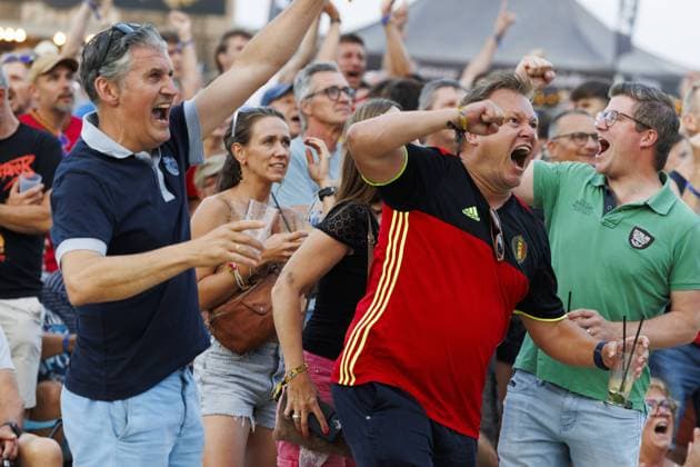 Football, 2026 FIFA World Cup, Spain v Belgium, public viewing in Zottegam