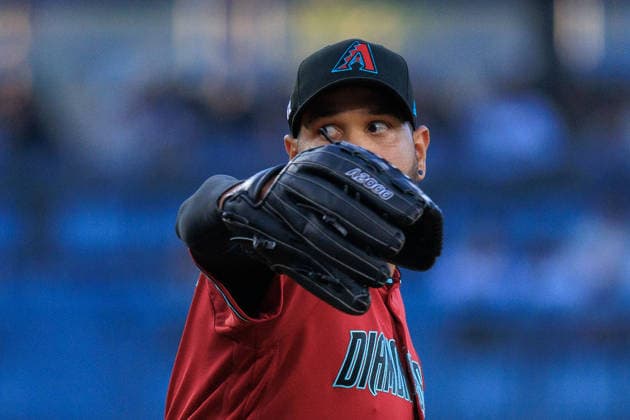 July 10, 2026, Los Angeles, California, USA: Starting pitcher, Eduardo Rodriguez 57 of the Arizona Diamondbacks during a regular season MLB, Baseball Herren, USA game against the Los Angeles Dodgers on Friday July 10, 2026 at Dodger Stadium in Los Angeles, California. Dodgers lose to Diamondbacks, 3-9. JAVIER ROJAS PI Los Angeles USA - ZUMAp124 20260710_zaa_p124_027 Copyright: xJavierxRojasx