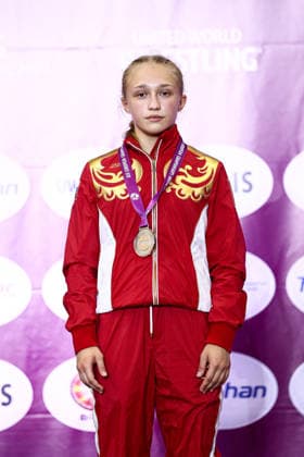 Ringen, U20 EM in Skopje U20 European Championships Podium 53kg WW - Silver: Ekaterina Chikanova (RUS) *** U20 European Championships Podium, 53 kg Open Weight, Silver: Ekaterina Chikanova (RUS) Copyright: xJakexKirkmanx xUnitedxWorldxWresx Jake Kirkman United World Wres