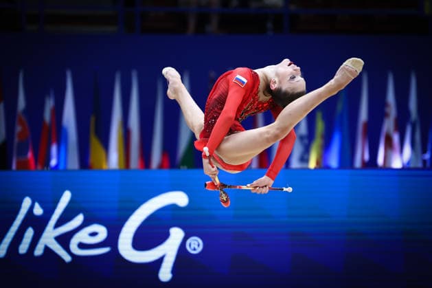 IPA86592009 - Arina KOVSHOVA (RUS) during the Rhythmic gymnastics, Rhythmische Sportgymnastik, RSG World Cup Final at the Unipol Forum, Milan, Italy, on July 11, 2026, during the Rhythmic Gymnastics - FIG World Cup 2026, Gymnastics in Assago (MI), Italy, July 11, 2026  Copyright: xValerioxOrigo IPAxSportx xx 86592009