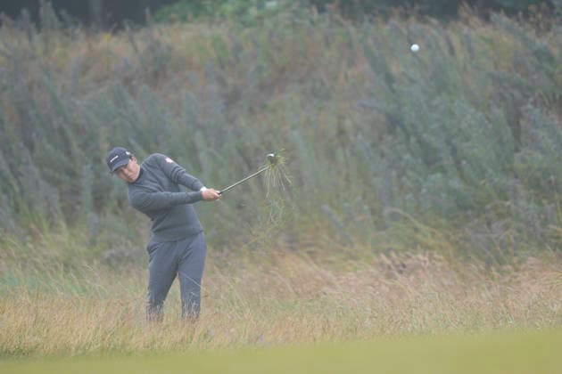 NORTH BERWICK, SCOTLAND - JULY 11: Yuto Katsuragawa plays from the rough on the first hole during Round 3 of the Genesis Scottish Open at the Renaissance Club, North Berwick on July 11, 2026 in North Berwick, Scotland Genesis Scottish Open Round 3