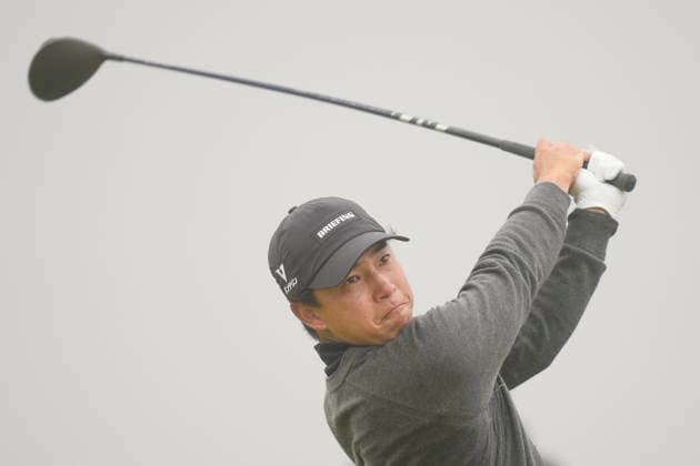 NORTH BERWICK, SCOTLAND - JULY 11: Yuto Katsuragawa plays from the second tee during Round 3 of the Genesis Scottish Open at the Renaissance Club, North Berwick on July 11, 2026 in North Berwick, Scotland Genesis Scottish Open Round 3