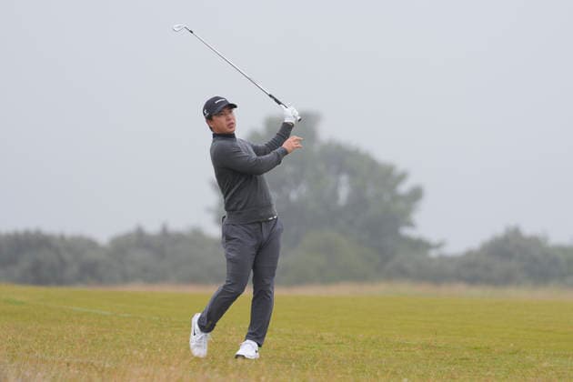 NORTH BERWICK, SCOTLAND - JULY 11: Yuto Katsuragawa plays from the rough on the first hole during Round 3 of the Genesis Scottish Open at the Renaissance Club, North Berwick on July 11, 2026 in North Berwick, Scotland Genesis Scottish Open Round 3