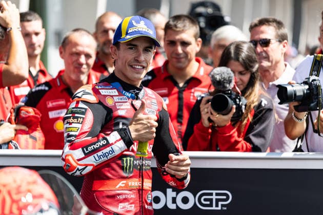 GER, Großer Preis von Deutschland, MotoGP. 11. Lauf, FIM Motorrad-Weltmeisterschaft. 11.07.2026, Sachsenring, Hohenstein-Ernstthal, GER, Großer Preis von Deutschland, MotoGP. 11. Lauf, FIM Motorrad-Weltmeisterschaft. Pole sitter 93, Marc Marquez, Ducati Lenovo Team Â Foto: Alexander Trienitz Hohenstein-Ernstthal Sachsenring Sachsen Deutschland *** GER, German Grand Prix, MotoGP Round 11, FIM Motorcycle World Championship, July 11, 2026, Sachsenring, Hohenstein Ernstthal, GER, German Grand Prix, MotoGP Round 11, FIM Motorcycle World Championship Pole sitter 93, Marc Marquez, Ducati Lenovo Team Photo by Alexander Trienitz Hohenstein Ernstthal Sachsenring Saxony Germany