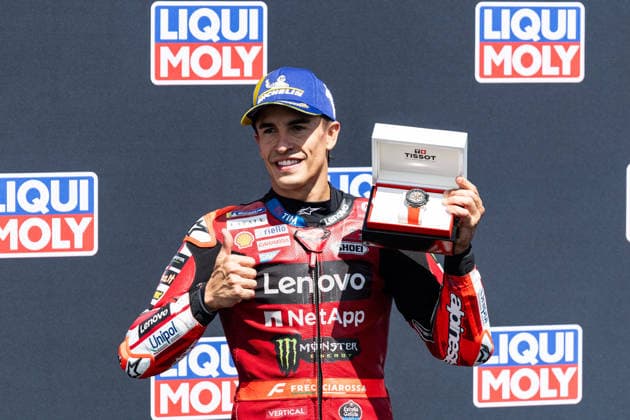 GER, Großer Preis von Deutschland, MotoGP. 11. Lauf, FIM Motorrad-Weltmeisterschaft. 11.07.2026, Sachsenring, Hohenstein-Ernstthal, GER, Großer Preis von Deutschland, MotoGP. 11. Lauf, FIM Motorrad-Weltmeisterschaft. Pole sitter 93, Marc Marquez, Ducati Lenovo Team Â Foto: Alexander Trienitz Hohenstein-Ernstthal Sachsenring Sachsen Deutschland *** GER, German Grand Prix, MotoGP Round 11, FIM Motorcycle World Championship, July 11, 2026, Sachsenring, Hohenstein Ernstthal, GER, German Grand Prix, MotoGP Round 11, FIM Motorcycle World Championship Pole sitter 93, Marc Marquez, Ducati Lenovo Team Photo by Alexander Trienitz Hohenstein Ernstthal Sachsenring Saxony Germany