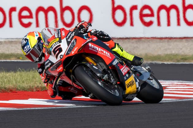 RECORD DATE NOT STATED 11th July 2026: Donington Park, Leicestershire, England; Motul FIM World Superbike Championship Donington 2025, Day 2; Yari Montella on his Barni Spark Racing Team Ducati Panigale V4 R during Free Practice 3 TimxWilliams