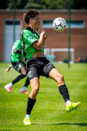 Cercle s Sebbe Gheerardyns pictured in action during a friendly soccer game between first division soccer team Cercle Brugge and Lommel SK, on Saturday 11 July 2026 in Brugge, in preparation of the upcoming 2026-2027 Belgian first division soccer season. KURTxDESPLENTER  x180929378x