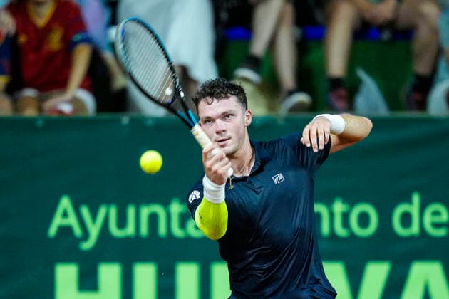July 11, 2026, Huelva, Huelva, SPAIN: Inaki Montes in action against Pablo Carreno during their menÃ¢â‚¬â ¢s singles tennis match 101 Edition of Copa del Rey second SemiFinals at Real Club Recreativo de Tennis on July 10, 2026, in Huelva, Spain. Huelva SPAIN - ZUMAa181 20260711_zaa_a181_017 Copyright: xJoaquinxCorcherox