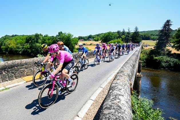 Tour de France 2026 Stage 8 BERGERAC, FRANCE - JULY 11 : Steinhauser Georg (GER) of EF Education - Easypost in action during stage 8 of the 113rd edition of Tour de France an UCI World Tour 2.UWT cycling road race stage for Men Elite of 182 km with start in Perigueux and finish in Bergerac on July 11, 2026 in Bergerac, France, 11 07 2026 ( Motordriver Kurt Vandenborre - Bergerac France  Copyright: xTomasxSiskx