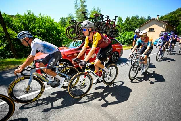 Tour de France 2026 Stage 8 BERGERAC, FRANCE - JULY 11 : Kirsch Alex (LUX) of Cofidis, Hermans Quinten (BEL) of Pinarello - Q36.5 Pro Cycling Team in action during stage 8 of the 113rd edition of Tour de France an UCI World Tour 2.UWT cycling road race stage for Men Elite of 182 km with start in Perigueux and finish in Bergerac on July 11, 2026 in Bergerac, France, 11 07 2026 ( Motordriver Kurt Vandenborre - Bergerac France  Copyright: xTomasxSiskx