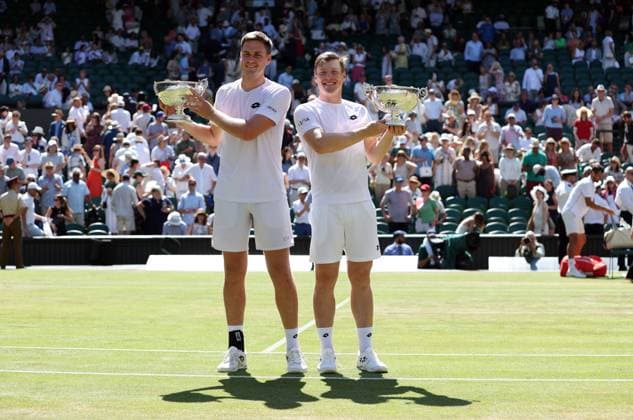 Harri Heliovaara and Henry Patten celebrate winning the Gentleman s Doubles final Wimbledon Tennis Championships, Day 13, The All England Lawn Tennis and Croquet Club, London, UK - 11 Jul 2026London The All England Lawn Tennis and United Kingdom  Copyright: xKieranxMcManus Shutterstockx 16981032ba
