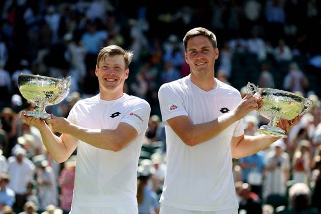 Harri Heliovaara and Henry Patten celebrate winning the Gentleman s Doubles final Wimbledon Tennis Championships, Day 13, The All England Lawn Tennis and Croquet Club, London, UK - 11 Jul 2026London The All England Lawn Tennis and United Kingdom  Copyright: xKieranxMcManus Shutterstockx 16981032bb