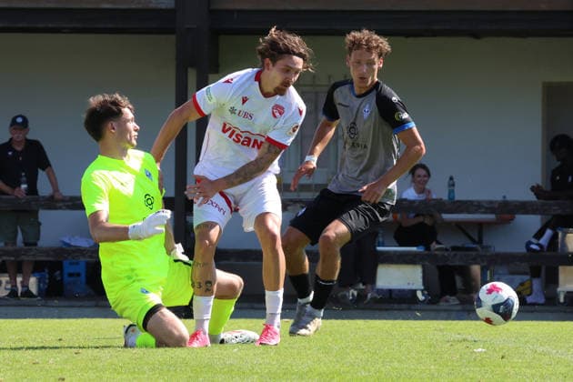 11.07.2026, xrekx, Fussball Testspiel, SV Waldhof Mannheim - FC Thun v.l. Jan Marco Niemann (SV Waldhof Mannheim) Marc Gutbub (FC Thun) Zweikampf, Aktion, action, battle for the ball (DFL DFB REGULATIONS PROHIBIT ANY USE OF PHOTOGRAPHS as IMAGE SEQUENCES and or QUASI-VIDEO) Rust *** July 11, 2026, xrekx, Soccer Friendly Match, SV Waldhof Mannheim vs. FC Thun, Jan Marco Niemann (SV Waldhof Mannheim), Marc Gutbub (FC Thun), tackle, action, battle for the ball. DFL and DFB regulations prohibit any use of photographs as image sequences and or quasi-video. Rust