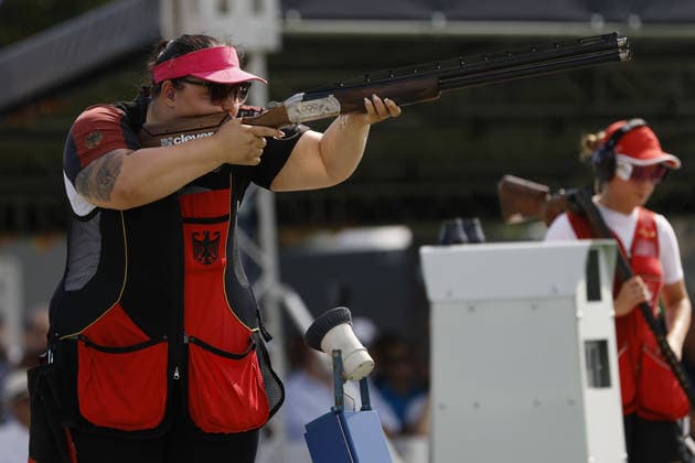 IPA86600726 - Kathrin Murche of Germany competes on day five of the ISSF World Cup Shotgun event at the Concaverde Shooting Range on July 11, 2026, in Lonato del Garda, Italy.  Copyright: xRichardxMorgano IPAxSportx xx 86600726