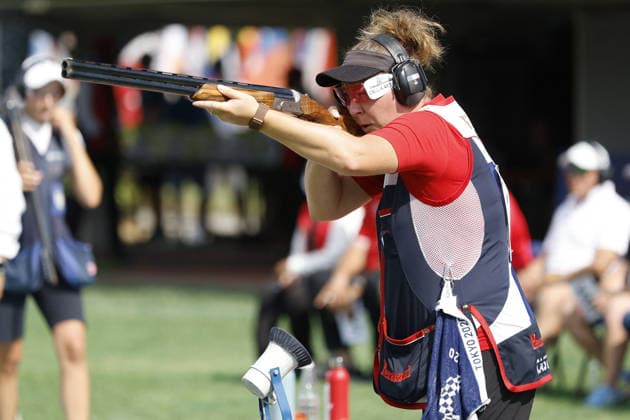 OTHER - Shooting - ISSF World Cup Shotgun Photo by IPA ABACAPRESS.COM86600539 - Carole Cormenier of France competes on day five of the ISSF World Cup Shotgun event at the Concaverde Shooting Range on July 11, 2026, in Lonato del Garda, Italy. Lonato del Garda Italy  Copyright: xIPAxSport ABACAx