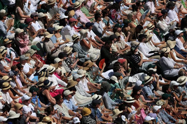 RECORD DATE NOT STATED 11th July 2026; All England Lawn Tennis and Croquet Club, London, England; Wimbledon Tennis Tournament, Day Thirteen; Centre Court crowd watching Karolina Muchova (CZE) headband vs Linda Noskova (CZE) JohnxPatrickxFletcher