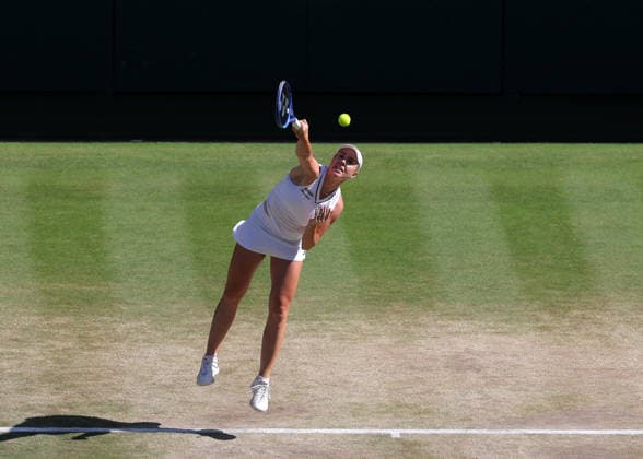 RECORD DATE NOT STATED 11th July 2026; All England Lawn Tennis and Croquet Club, London, England; Wimbledon Tennis Tournament, Day Thirteen; Linda Noskova (CZE) serves to Karolina Muchova (CZE) JohnxPatrickxFletcher
