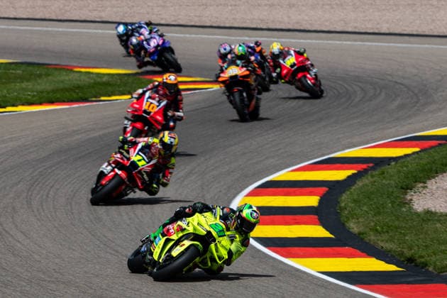GER, Großer Preis von Deutschland, MotoGP. 11. Lauf, FIM Motorrad-Weltmeisterschaft. 11.07.2026, Sachsenring, Hohenstein-Ernstthal, GER, Großer Preis von Deutschland, MotoGP. 11. Lauf, FIM Motorrad-Weltmeisterschaft. 21, Franco Morbidelli, Pertamina Enduro VR46 Racing Team, 11, Diogo Moreira, Pro Honda LCR Â Foto: Alexander Trienitz Hohenstein-Ernstthal Sachsenring Sachsen Deutschland *** GER, German Grand Prix, MotoGP Round 11, FIM Motorcycle World Championship, July 11, 2026, Sachsenring, Hohenstein Ernstthal, GER, German Grand Prix, MotoGP Round 11, FIM Motorcycle World Championship 21, Franco Morbidelli, Pertamina Enduro VR46 Racing Team, 11, Diogo Moreira, Pro Honda LCR. Photo by Alexander Trienitz, Hohenstein Ernstthal, Sachsenring, Saxony, Germany