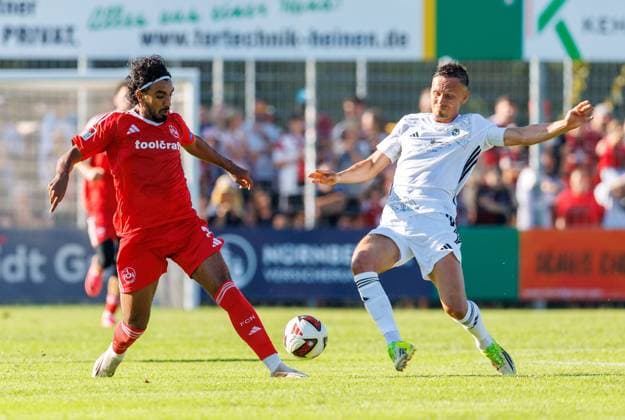 11.07.2026 - Fussball - Saison 2026 2027 - Testspiel Freundschaftsspiel Vorbereitungsspiel: SpVgg Ansbach 09 - 1. FC Nürnberg Nuernberg FCN ( Club ) - Sportfoto Zink DaMa - xdaxmax - Rayan Ghrieb (7, 1. FC Nürnberg FCN ) Tobias Dietrich (6, SpVgg Ansbach ) *** July 11, 2026 Soccer Season 2026–2027 Exhibition Match Friendly Match Preseason Match SpVgg Ansbach 09 vs. 1 FC Nürnberg (Nürnberg FCN) Club Sports Photo Zink DaMa xdaxmax Rayan Ghrieb 7, 1 FC Nürnberg FCN Tobias Dietrich 6, SpVgg Ansbach