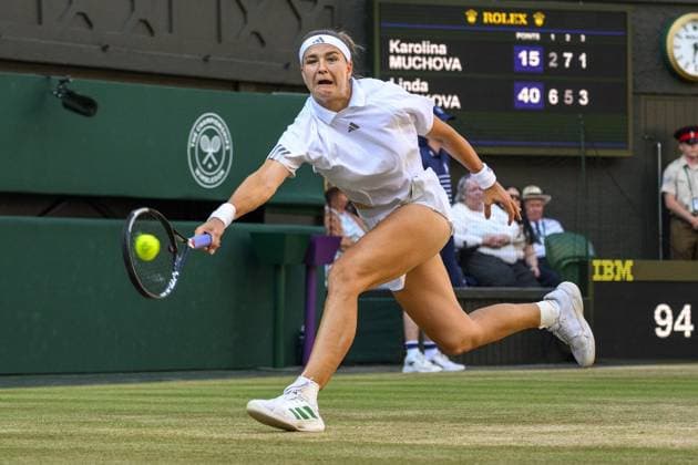 Linda Noskova wins Wimbledon women’s singles title LONDON, UNITED KINGDOM - JULY 11: Karolina Muchova of the Czech Republic plays in the Ladies singles finals against Linda Noskova of the Czech Republic during day 13 of The Wimbledon Tennis Championships at All England Lawn Tennis and Croquet Club on July 11, 2026 in London, United Kingdom. Ray Tang Anadolu London United Kingdom. Editorial use only. Please get in touch for any other usage.  Copyright: x2026xAnadoluxRayxTangx