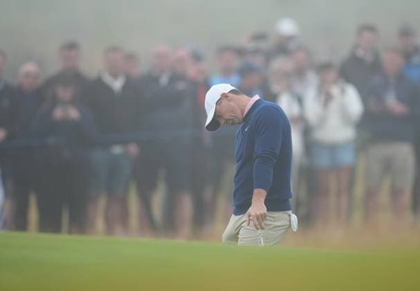 Rory McIlroy of Ireland reacts after missing a putt on the 7th hole. Genesis Scottish Open, Golf, The Renaissance Club, North Berwick, Scotland, UK - 11 Jul 2026North Berwick The Renaissance Club Scotland United Kingdom  Copyright: xShutterstockx 16984082bg