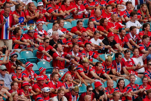 2026 FIFA World Cup, WM, Weltmeisterschaft, Fussball xA;Quarter Final&xA;England v Norway&xA;Miami Stadium, Miami&xA;11.07.2026 Norway fans&xA;&xA;2026 FIFA World Cup&xA;Quarter Final&xA;England v Norway&xA;Miami Stadium, Miami&xA;11.07.2026&xA;&xA;Photograph By Marc Aspland The Times&xA;  Copyright: xMARCxASPLANDx NINTCHDBPICT001094769518