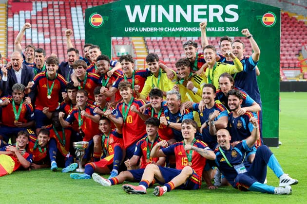 Football, U19 European Championship, Final, Spain are U19 European champions