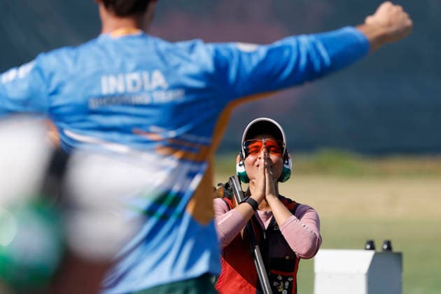 ISSF World Cup Shotgun Neeru Neeru of India celebrates winning a gold medal during the ISSF World Cup Shotgun on day five at the Concaverde Shooting Range in Lonato del Garda, Italy, on July 11, 2026. Lonato del Garda Italy  Copyright: xRichardxMorganox originalFilename:morgano-issfworl260711_npCSU.jpg