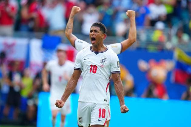 Jude Bellingham of England celebrates his goal England v Norway, 2026 FIFA World Cup, WM, Weltmeisterschaft, Fussball Quarter-final, Football, Miami Stadium, Miami, Florida, USA - 11 Jul 2026Miami Miami Stadium Florida (FL) United States of America  Copyright: xJavierxGarcia Shutterstockx 16986211bv