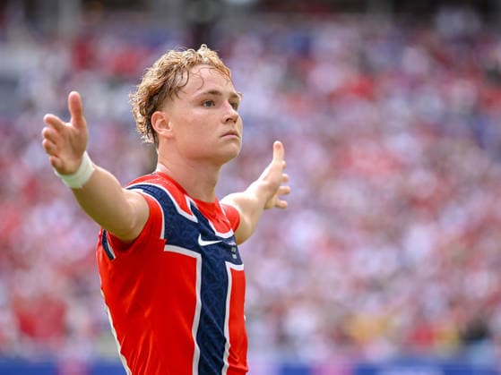 Andreas Schjelderup (Norway) celebrates after scoring his team s first goal during the FIFA World Cup, WM, Weltmeisterschaft, Fussball 2026 Quarter Final match between Norway and England at Miami Stadium on July 11, 2026 in Miami Gardens, United States. (Photo by Harry Langer DeFodi Images) - *** Andreas Schjelderup of Norway celebrates after scoring his team s first goal during the 2026 FIFA World Cup quarterfinal match between Norway and England at Miami Stadium on July 11, 2026, in Miami Gardens, United States. Photo by Harry Langer, DeFodi Images