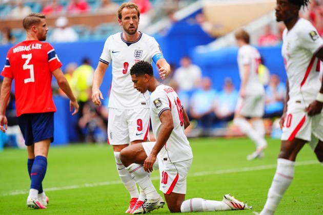 Norway v England - FIFA World Cup, WM, Weltmeisterschaft, Fussball 2026 - Quarter Finals MIAMI GARDENS, FLORIDA - JULY 11: Jude Bellingham of England reacts during the 2026 FIFA World Cup quarterfinal match between Norway and England at Miami Stadium in Miami Gardens, Florida, United States, on July 11, 2026. Evrim Aydin Anadolu Florida United States. Editorial use only. Please get in touch for any other usage.  Copyright: x2026xAnadoluxEvrimxAydinx